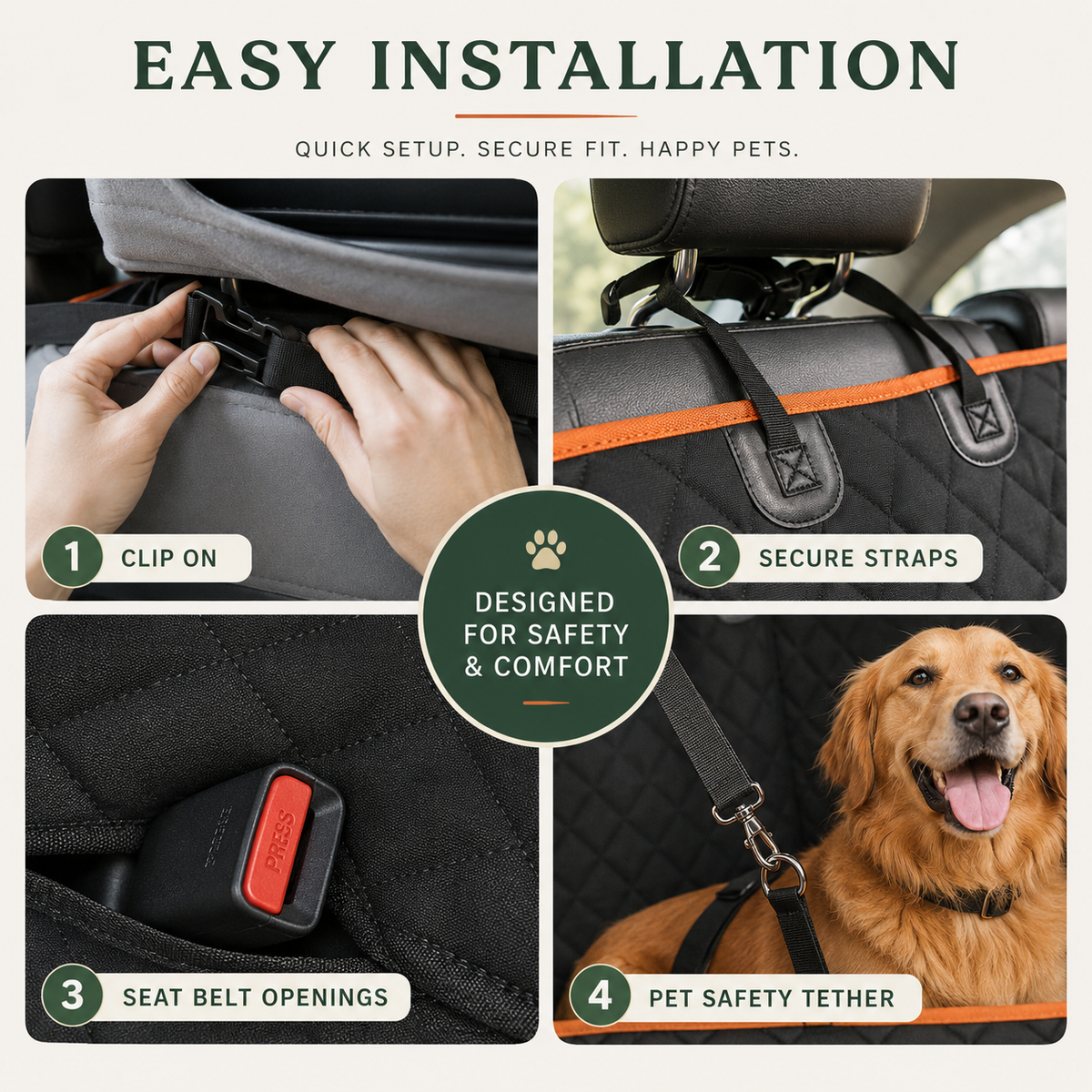 The Back Seat Swag — Waterproof Dog Car Hammock