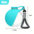 Blue Kelpie Road travel water bottle for dogs, 9cm tall and 8.7cm wide, with wrist lanyard